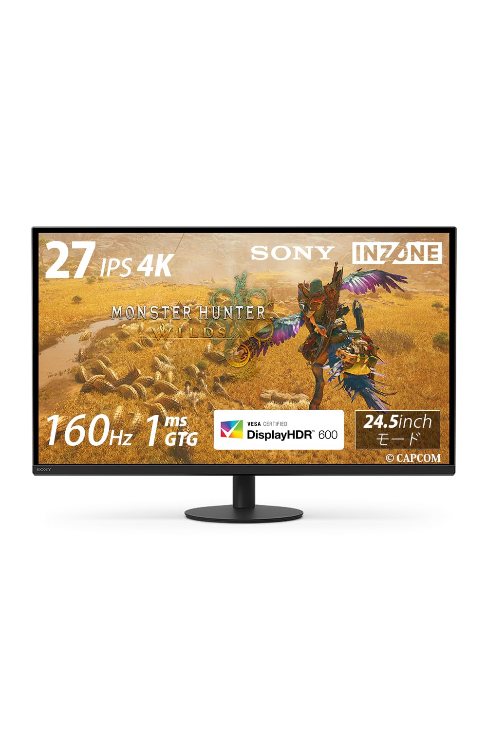 ソニー ゲーミングモニター INZONE M9 II SDM-27U9M2 モンスターハンターワイルズ公認画質 4K 27インチ IPS液晶モデル 24.5インチモード搭載 高コントラスト/リフレッシュレート160Hz 応答速度1ms VESA対応商品画像