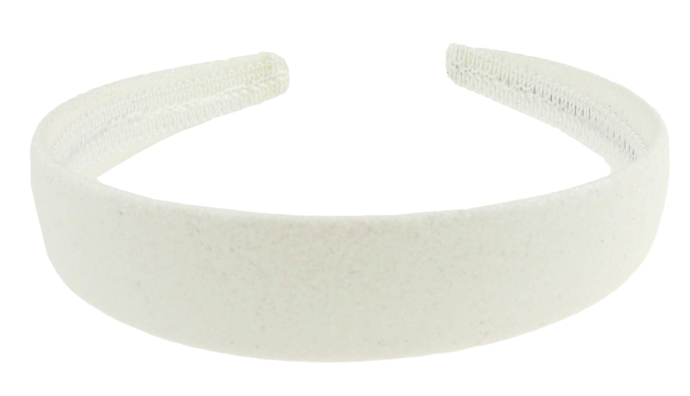 SMALL HEAD WOMEN & GIRLS School Uniform Birthday Party Wedding Flower Girl Special Occasion Hair Accessories Sparkly Glitter 2.5cm Short Long Hair Headband Alice Band Hairband (White)