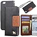 iPhone 6s Case,[4.7inch],Wallet Case,Premium PU Leather&Soft TPU Back,Impact Resistant&Scratch-proof Credit Card Holder,Magnetic Flip Cover[Black]