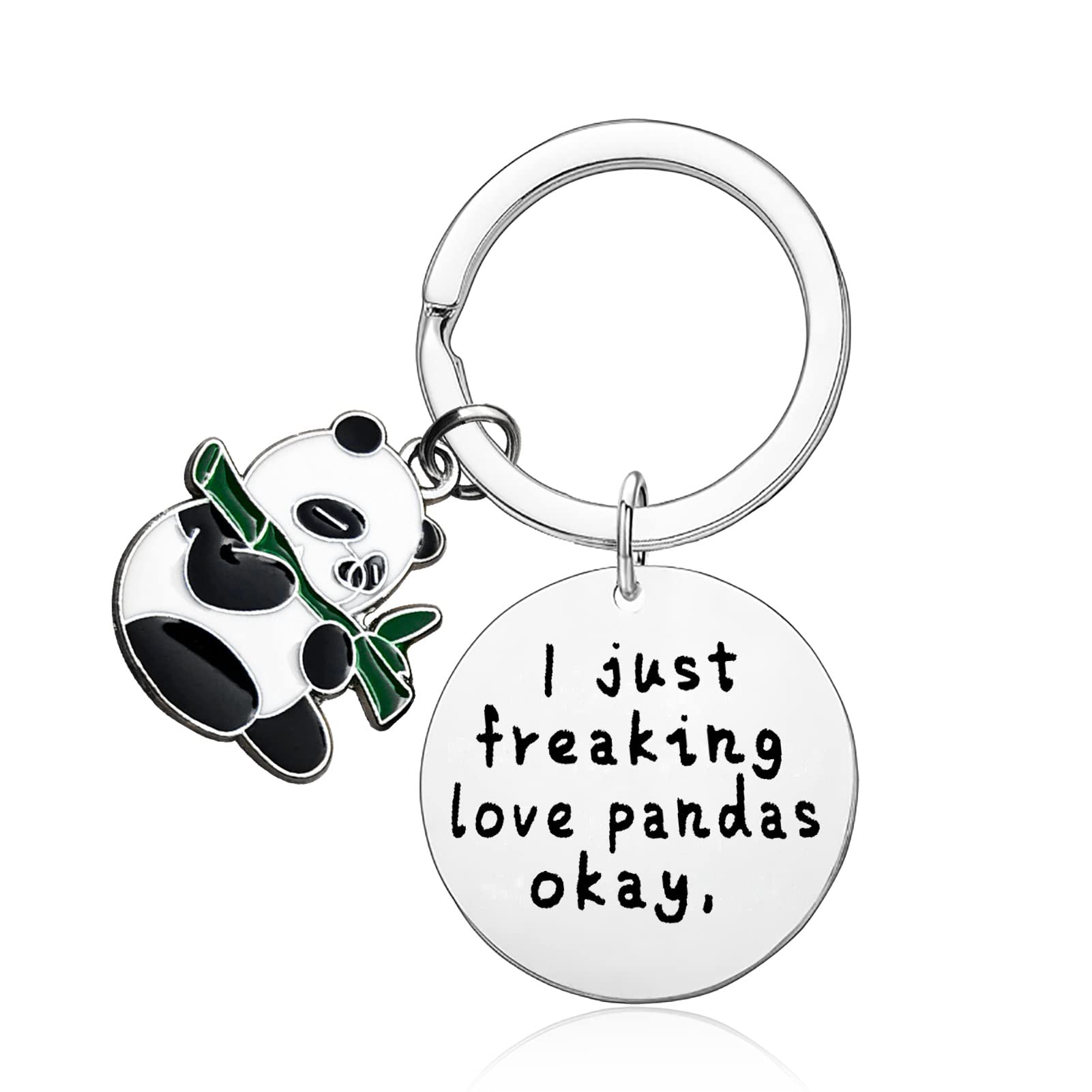 Panda Lovers Keyring Gift Panda Keyring Funny Panda Charm Keyring Keychain Animal Lovers Gift Friendship Gift for Women Men Girls Panda Keyring Christmas Graduation Birthday Gift for Panda Lovers