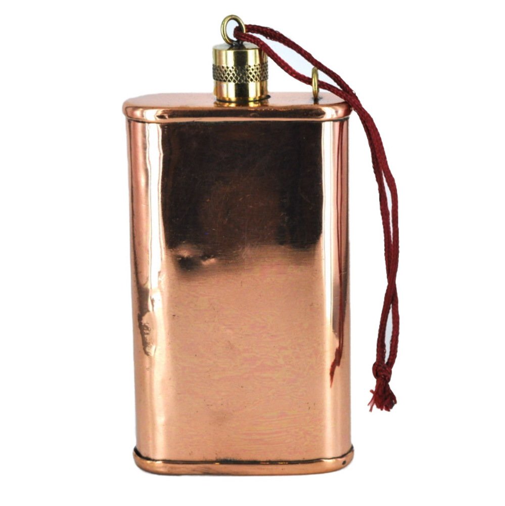 5" Solid Copper Flask with Brass Top (8oz) Flasks
