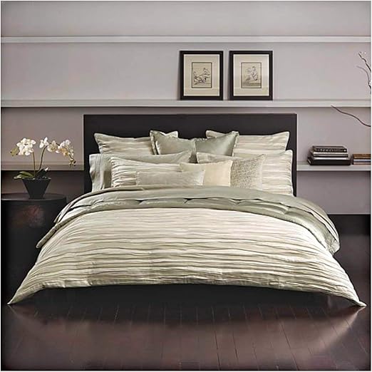 Amazon Com Donna Karan Tidal Silver Full Queen Duvet Cover Silver