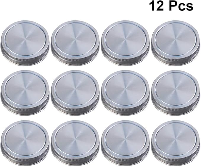 UPKOCH Mason Jar Lid Stainless Steel Reusable Preserving Jar Lid with