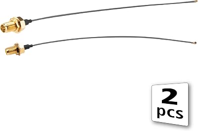 Akasa 2x 220mm I-PEX MHF4L to RP-SMA Female Pigtail Cable Intel NUC Asus PN50