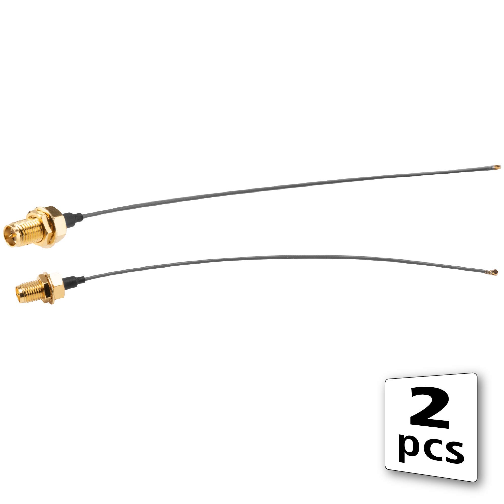 Akasa I-PEX MHF4L to RP-SMA Female Pigtail Cable | 220mm | 2 pcs | Compatible with Intel NUC, Asus PN50 & Other SFF Mainboards | A-ATC01-220GR