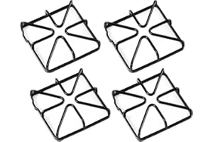 ATGESTORE Upgraded WB31X20643 Grates Replacement Parts for GE Stove Parts Burner Grate, GE Cooktop Parts Metal Steel Surface Grate Kenmore Hotpoint Gas Range Parts Stove Top Grate Square Burner Wok Rack 4 pcs