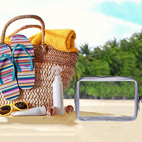 image for Pangda 5 Pack Clear PVC Zippered Toiletry Carry Pouch Portable Cosmeti