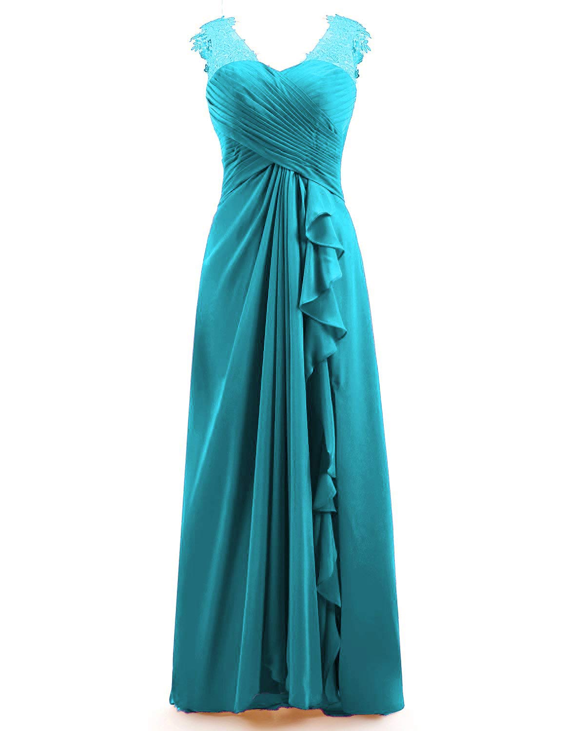 Miao Duo Women's Maxi Lace Applique Bridesmaid Dress Long Formal Gowns