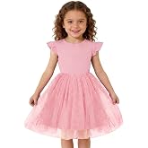 Haloumoning Toddler Baby Girls Tutu Dresses Kids Summer Ruffle Short Sleeve Star Sequin Tulle Party Dress 9M-8Y