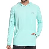 UVSAI Men’s UPF 50+ Hoodie Shirt Long Sleeve Permanent UV Sun Protection Vented Tee Performance for Outdoor Hiking Fishing