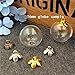10set mini empty clear glass ball bottle with five Petal cap glass dome cover glass vial pendant (18mm ball, bronze cap)