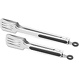 Premium 304 Stainless Steel Barbecue Turners, Heavy Duty Non-Stick BBQ Cooking Kitchen Tongs