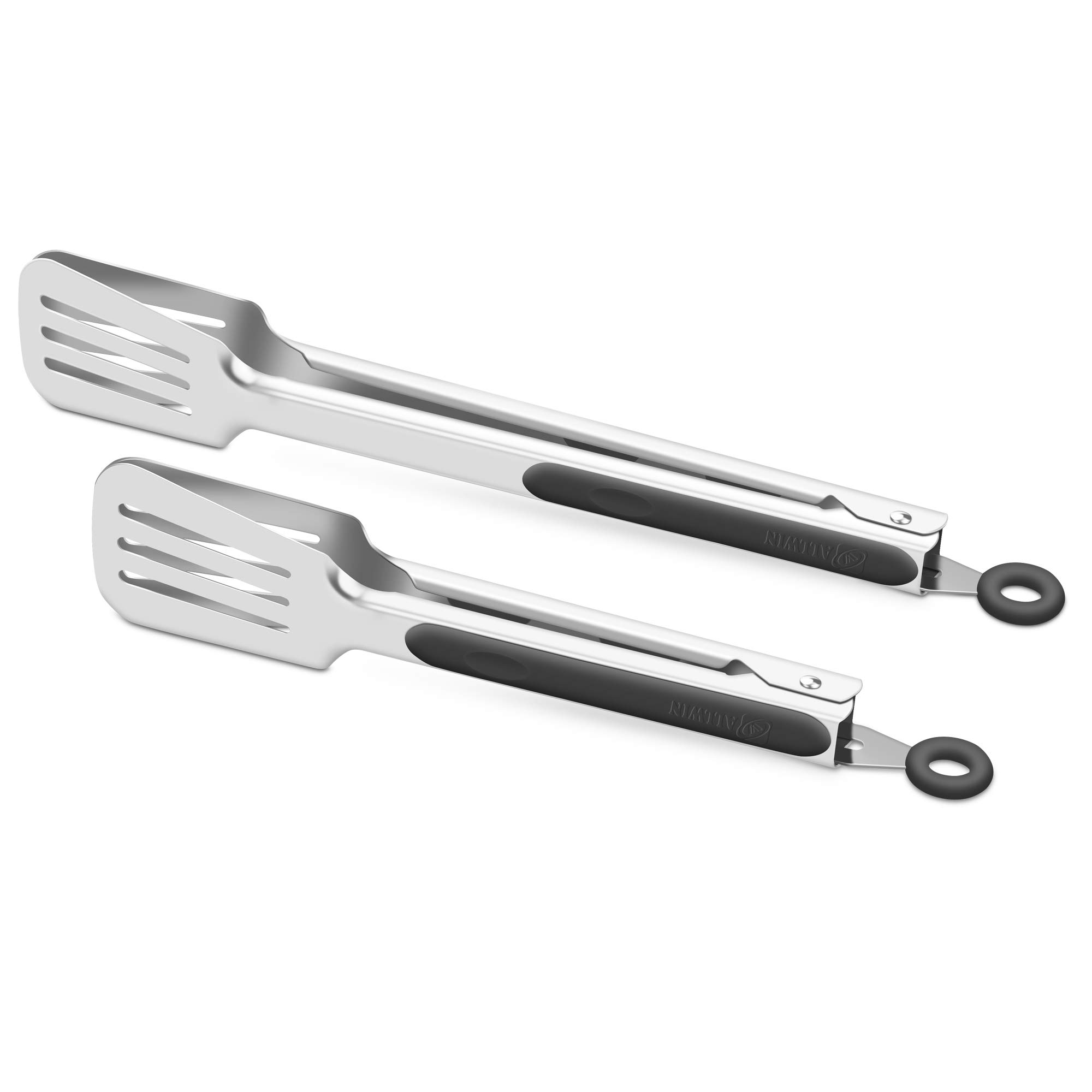 Premium 304 Stainless Steel Barbecue Turners, Heavy Duty Non-Stick BBQ Cooking Kitchen Tongs