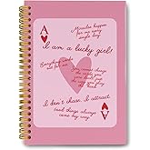 LiTiu Pink Spiral Journal Notebook,Coquette Girly Style Notebook for Teen Girls Women,Preppy Trendy Funky Hardcover Spiral Notebook,80 Sheets 5.8x8.3