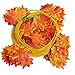 DearHouse 12 Pack Autumn Artificial Silk Maple Leaf Garland Autumn Leaves Garland Hanging Plant for Home Kitchen Thanksgiving Autumns Wedding Decor