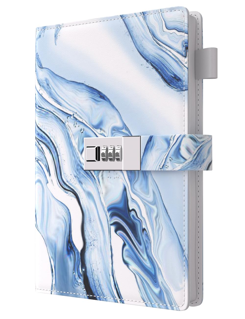 Dzhzal Diary with Lock for Girls Boys and Women Lockable Leather Journal with Combination Lock Refillable Lined Paper Locking Diaries A5