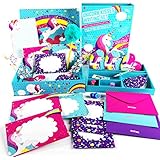 GirlZone Unicorn Letter Writing Set for Girls, 45 Piece Stationery Set, Great Birthday Gift for Girls of All Ages