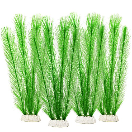 B Bascolor Aquarium Plants Decorations Fish Tank Decor 4 Pack Green Yarn Water Artificial Plant - Thumbnail 7