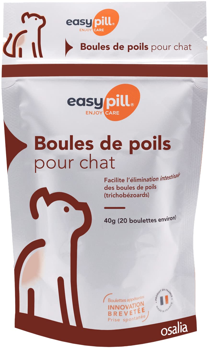 Easypill Hairball Cat, Hairball Remedy For Cats, Cat Treats That Stimulate Hairball Elimination, Pack Of 20 x 2Grams Pellets