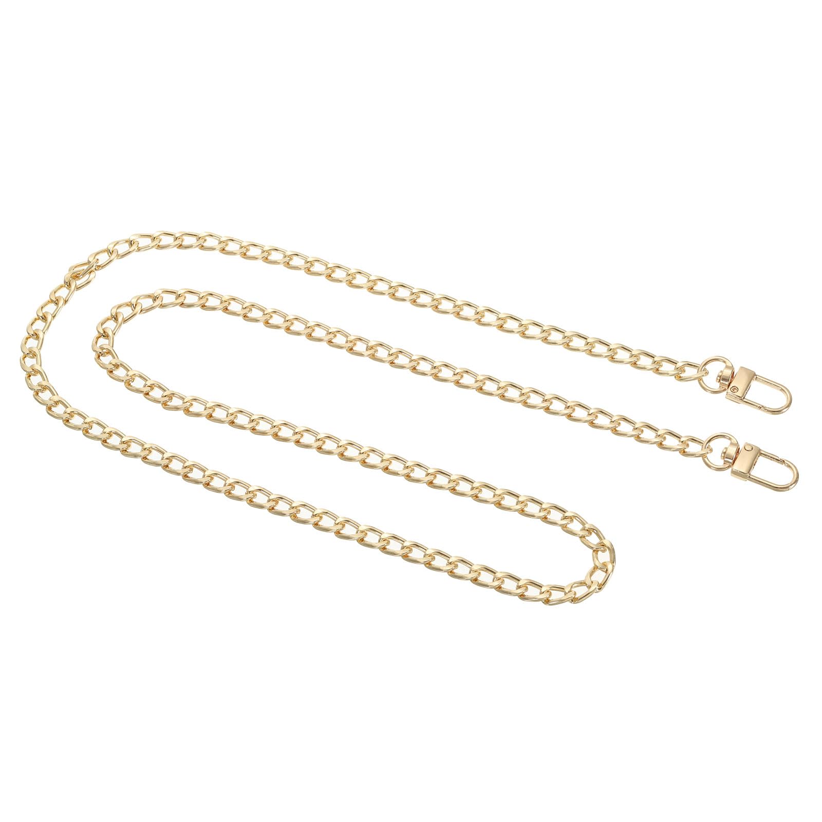 PATIKIL Purse Chain Strap 39", Alloy Replacement Flat Chain Extender Chain Strap Accessories with Metal Buckles for DIY Purse Handbag Clutch, Light Gold