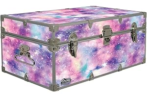 C&N Footlockers Designer Storage Trunks - Hi-Tech Themes - 32 x 18 x 13.5 Inches - Durable and Built to Last - Lockable (Galactic Sparkle)