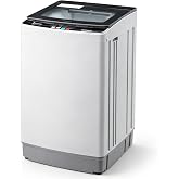 Winado 35LBS Full Automatic Portable Washing Machine with Drain Pump | Tempered Glass Lid, 10 Wash Programs, 8 Water Level, 2 in 1 Washer and Spinner For Apartments, RV, Camping