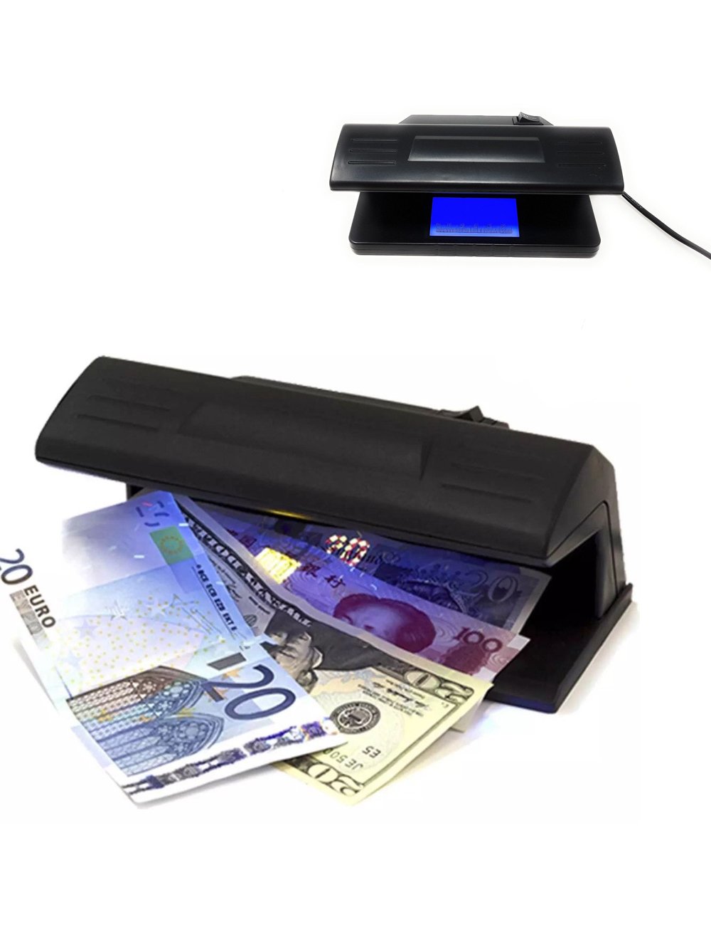 Lector de billetes falsos UV detector luz ultravioleta cable ...