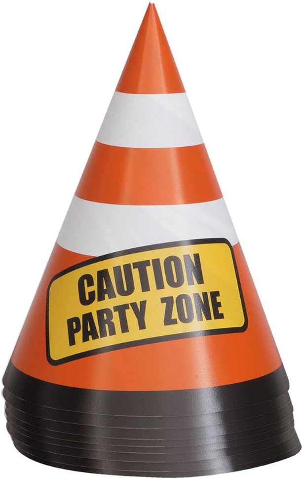 Safety Traffic Cone Construction Party Table Decorations, 8ct