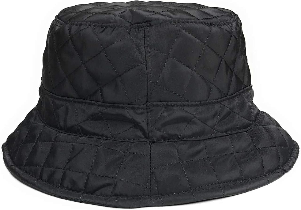 KGM Stylish Designer Water Resistant Quilted Bucket hat (Black) Amazon