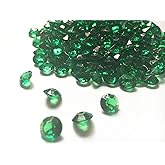 Liying Acrylic Diamonds Table Confetti Faux Round Crystals Treasure Gems for Table Scatters, Vase Fillers, Arts & Crafts, Wedding Decoration (10mm 1000pcs Emerald Green)