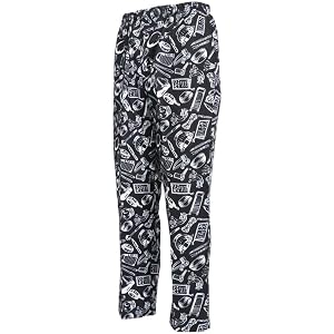 Fiocias Unisex Chef Pants Women Men Chef Pants Baggy Chef Pants Restaurant Pants Cotton Blend Material Elastic Drawstring Wai