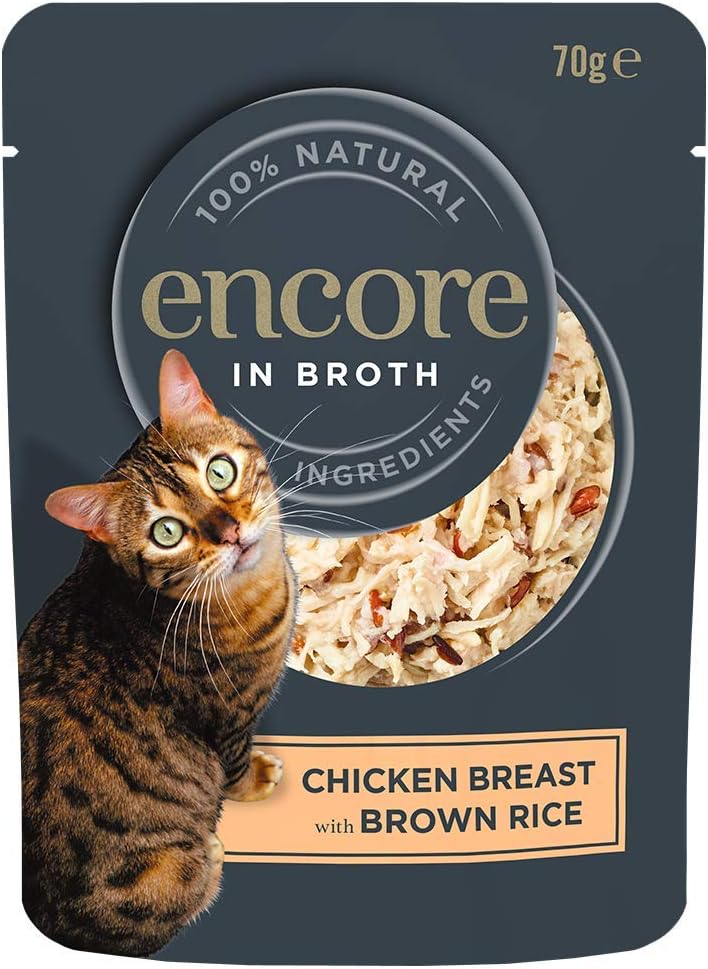 Encore 100 Percent Natural Cat Food, Pouch Chicken & Brown Rice in Broth 70g (16 x 70g Pouches), 70 g (Pack of 16) - Image 3