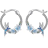 Hummingbird/Butterfly/Frog/Dragonfly/Dee Earrings for Women Sterling Silver Huggie Hoop Earrings Small Animal Earrings Hoops Jewelry Gifts