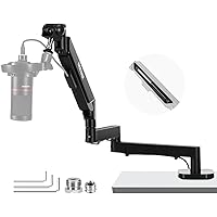 NEEWER Low Profile Mic Arm Desk Mount, 360° Swivel Boom Arm with Pneumatic Damping Adjustable, Cable Management, Compatible w