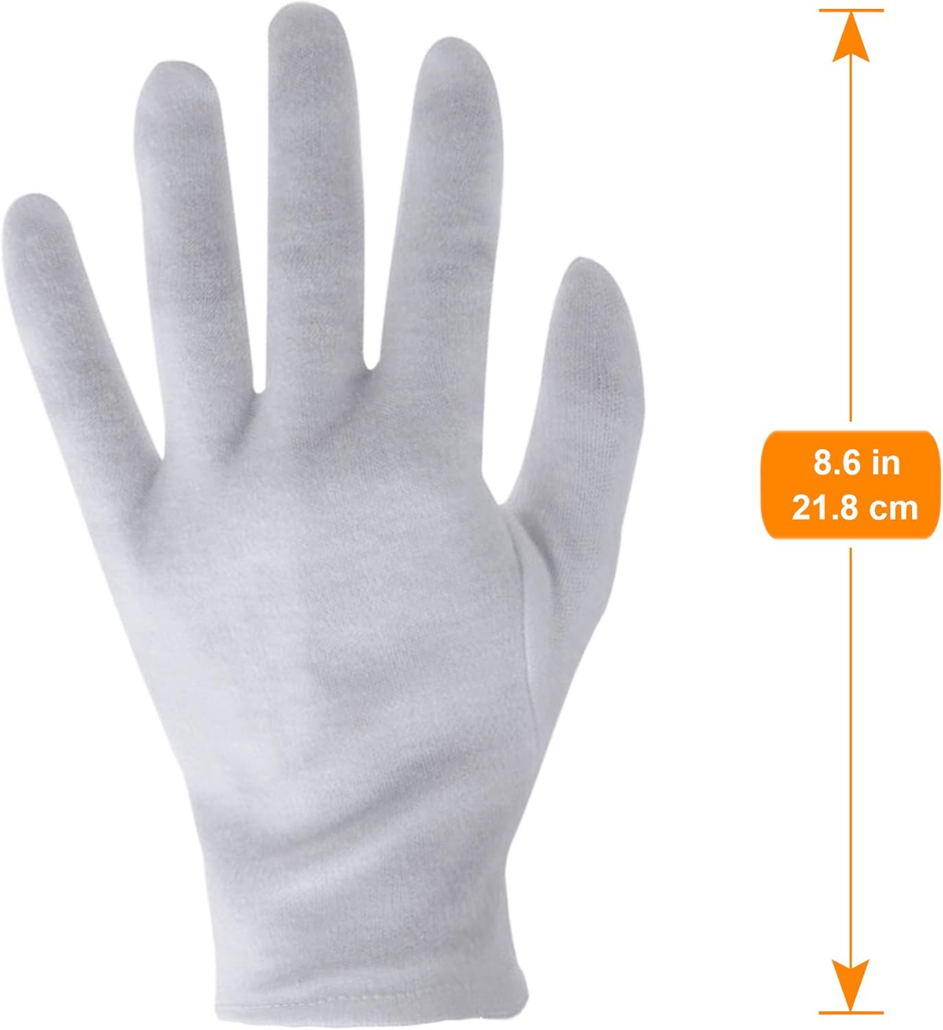 12 Pairs White Gloves for Dry Hands, SPA Gloves Inspection Gloves - - 