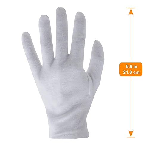 12 Pairs White Cotton Gloves for Serving Inspection Costume
