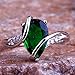 Emsione 925 Sterling Silver Plated Created Tear Drop Quartz Bypass Swirl Womens Ring