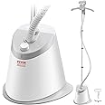 VEVOR Standing Steamer with Foldable Garment Hanger, 0.5Gallon Water Tank for 90 Minutes Continuous Steaming, Heats in 45 Seconds & Auto-Stop with Fabric Brush Aluminum Rod and Easy-roll Wheels