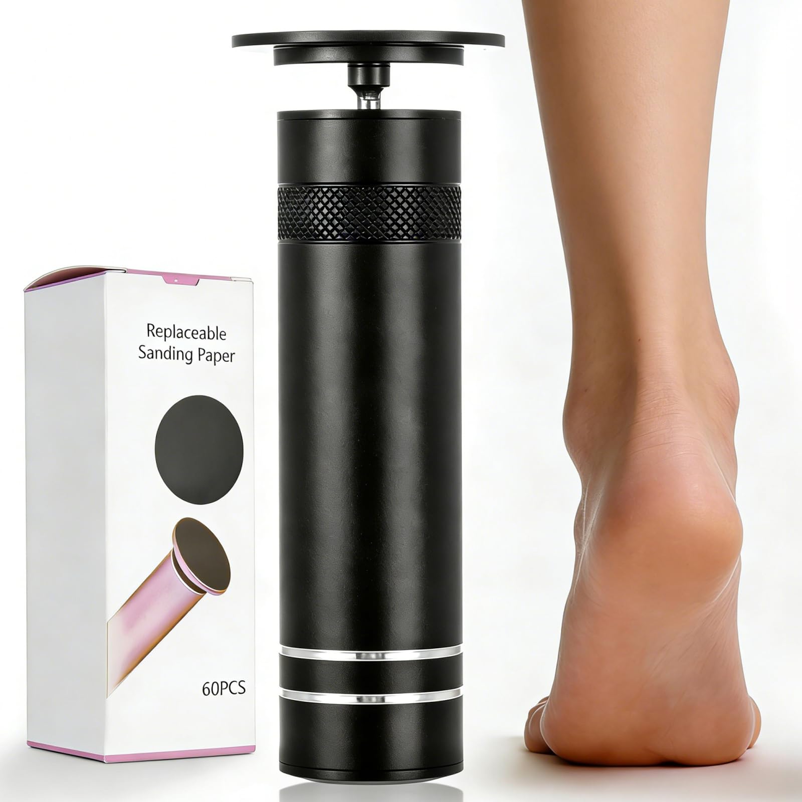 Photo 1 of ***(PARTS ONLY/ MAJOR DAMAGE/ NON FUNCTIONAL)***Electric Foot Callus Remover-60pcs Replacement Sandpaper Discs, 1200RPM Speed Adjustment, Metal Body, Callus & Dead Skin Removal