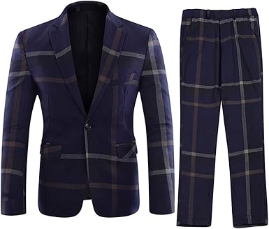 Youthup Costume Homme Un Bouton Mariage Mode Slim Fit Deux Pièces Elégant Blazerpantalon Formel Grisbleu