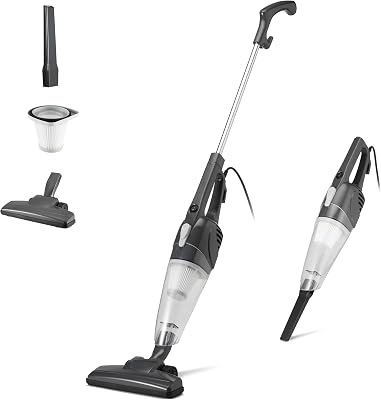 Aspirador de barra, dispositivo 2 en 1 con cable, motor ECO, filtro Reemplazable, bajo peso, Negro
