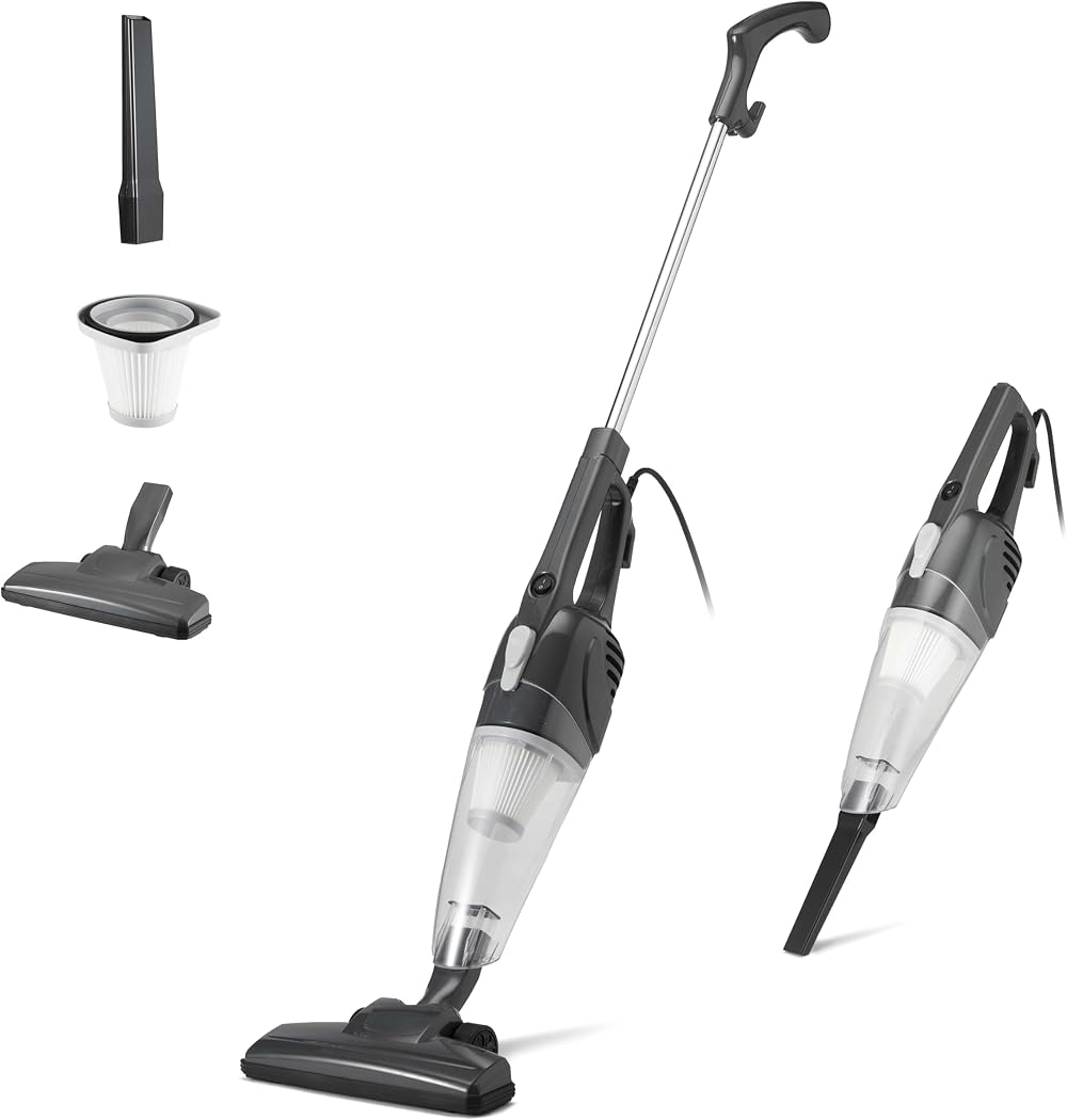 Amazon Basics 2-in-1 Corded Upright Vacuum Cleaner ECO Motor Lightweight Black