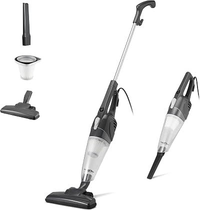 Amazon Basics 2-in-1 Corded Upright Vacuum Cleaner ECO Motor Lightweight Black