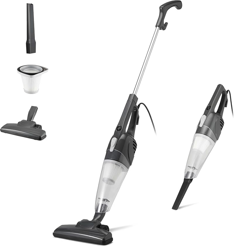 Amazon Basics 2-in-1 Corded Upright Vacuum Cleaner ECO Motor Lightweight Black
