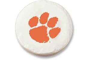 HOLLAND BAR STOOL CO. Clemson Tigers HBS White Vinyl Fitted Spare Car Tire Cover (32 1/4" x 12")