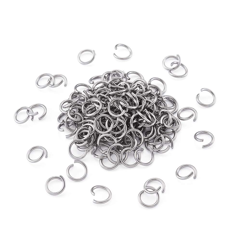 Pandahall 1000Pcs Stainless Steel Open Jump Rings 8mm Round 1.2mm Thick Metal Round Unsoldered Ring Connectors for Chainmail Jewelry Making