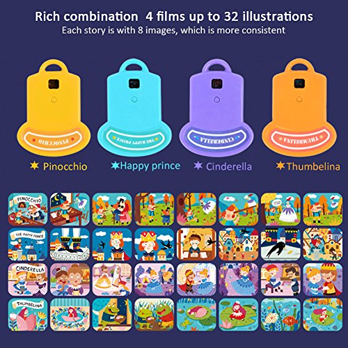 Aneil Fairy Tale Projector Flashlight Slide Show Picture Bedtime Fun Toys for Baby Kids 3 Age (Upgraded)