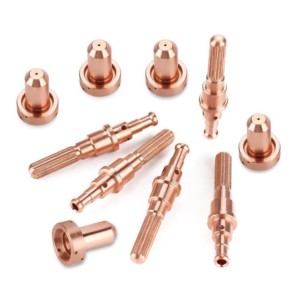 Nikou Plasma Nozzles, 5pcs 9-8215 Electrode + 5 pcs 9-8210 Nozzle Tips For Thermal Dynamics SL60/100 Plasma Torch