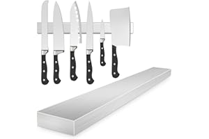 Olerqzer 16 Inch Magnetic Knife Strip, Powerful Stainless Steel Knife Holder for Wall, Kitchen Knife Bar, Magnetic Rack for H