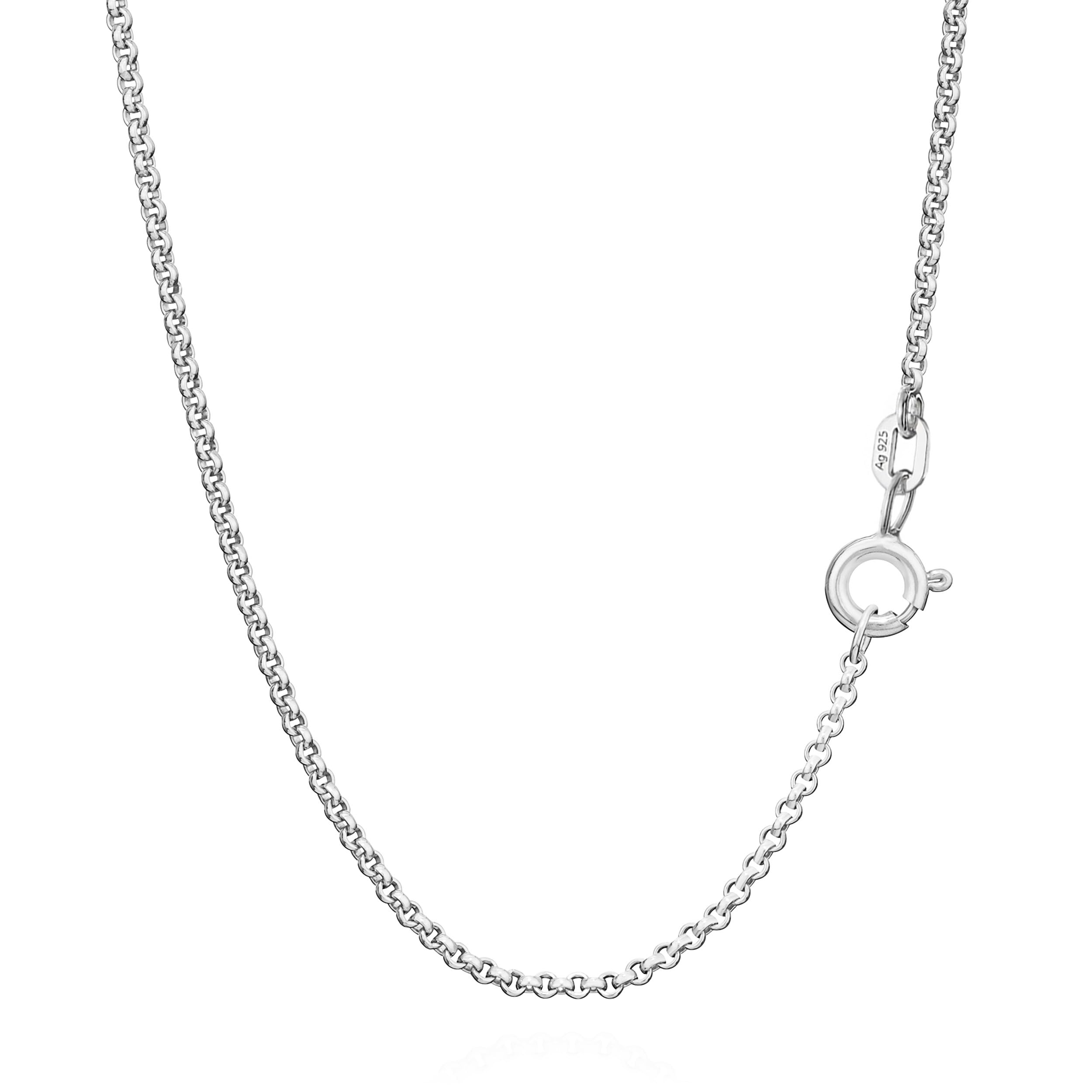NKlaus silver pea necklace 925 sterling silver chain 50 cm long 3,6 gamm 1,5mm width 3641